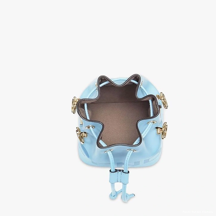 Cheap HOT Leather Bucket Sky Mon Logo Bag Calf Tresor Fendi In Mini Blue ROMA 0707